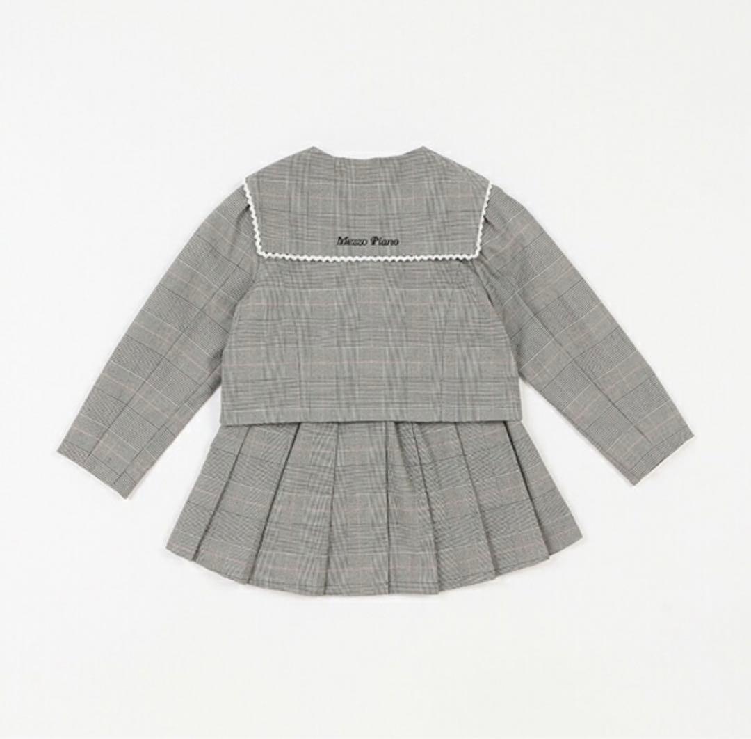 メゾピアノ セーラーカラージャケット＆プリーツスカートセット　リボンブラウス