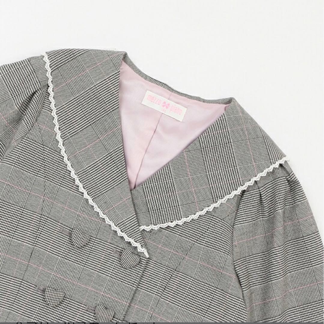 メゾピアノ セーラーカラージャケット＆プリーツスカートセット　リボンブラウス