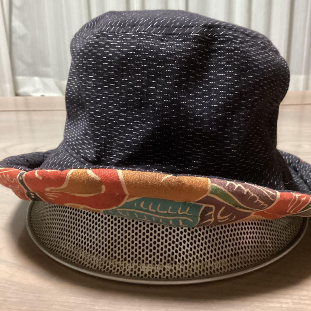 光ちゃん久留米絣藍暦(あいごよみ)レディス帽子と欅花器２点まとめて