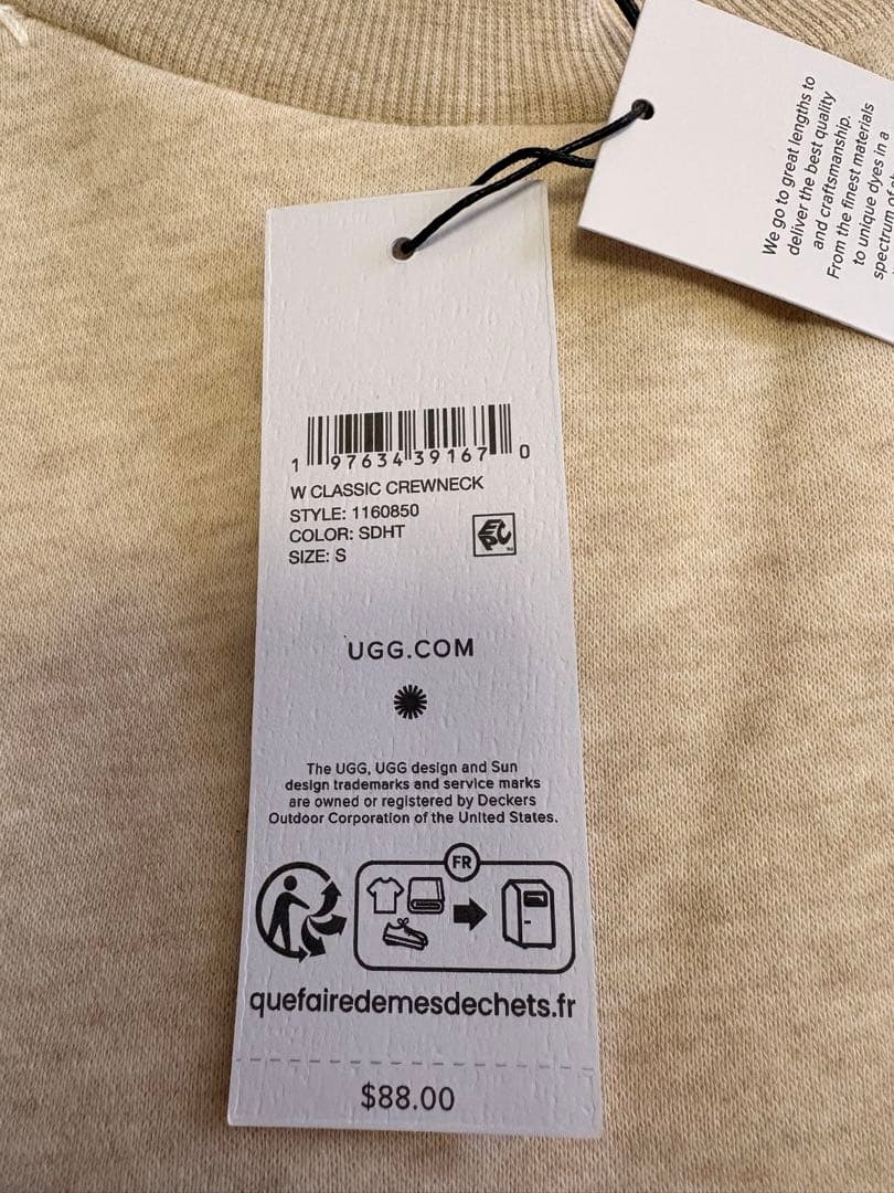 UGG スウェットシャツ Classic Crewneck ライトベージュ