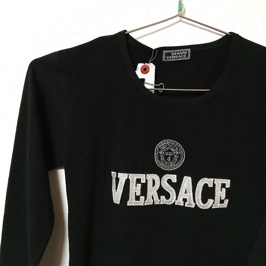 VERSACEヴェルサーチ カットソー ロンT メデューサ ロゴ刺繍
