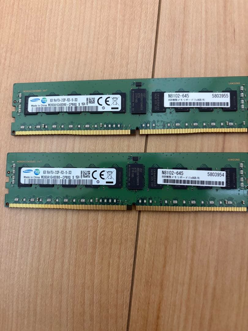 Samsung製 8GB ×2枚（合計16GB） ・DDR4 / PC4