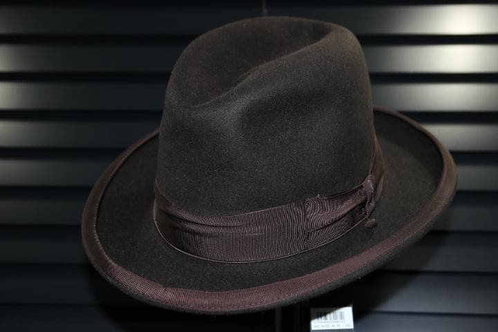 Borsalino ビキューナ ホンブルグハット 59 ボルサリーノ ブラウン