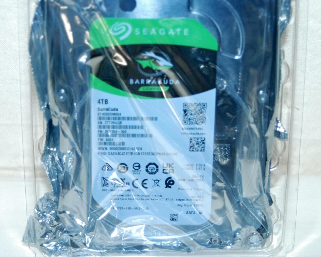 未使用 SEAGATE BarraCuda 4TB ST4000DM004