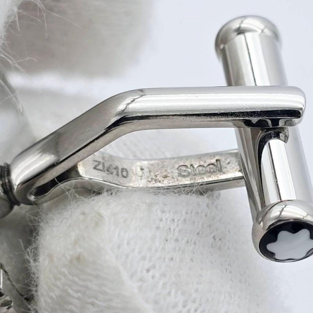 ★MONTBLANC★ カフリンクス オーバル ロゴ ホワイト シルバー