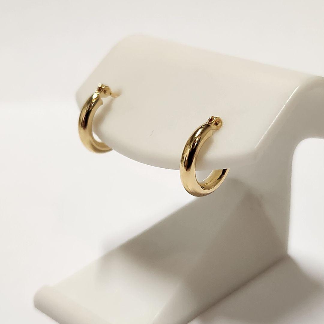 新品　K18シンプルフープピアス(リングピアス)　サイズ2mm×10mm　両耳分