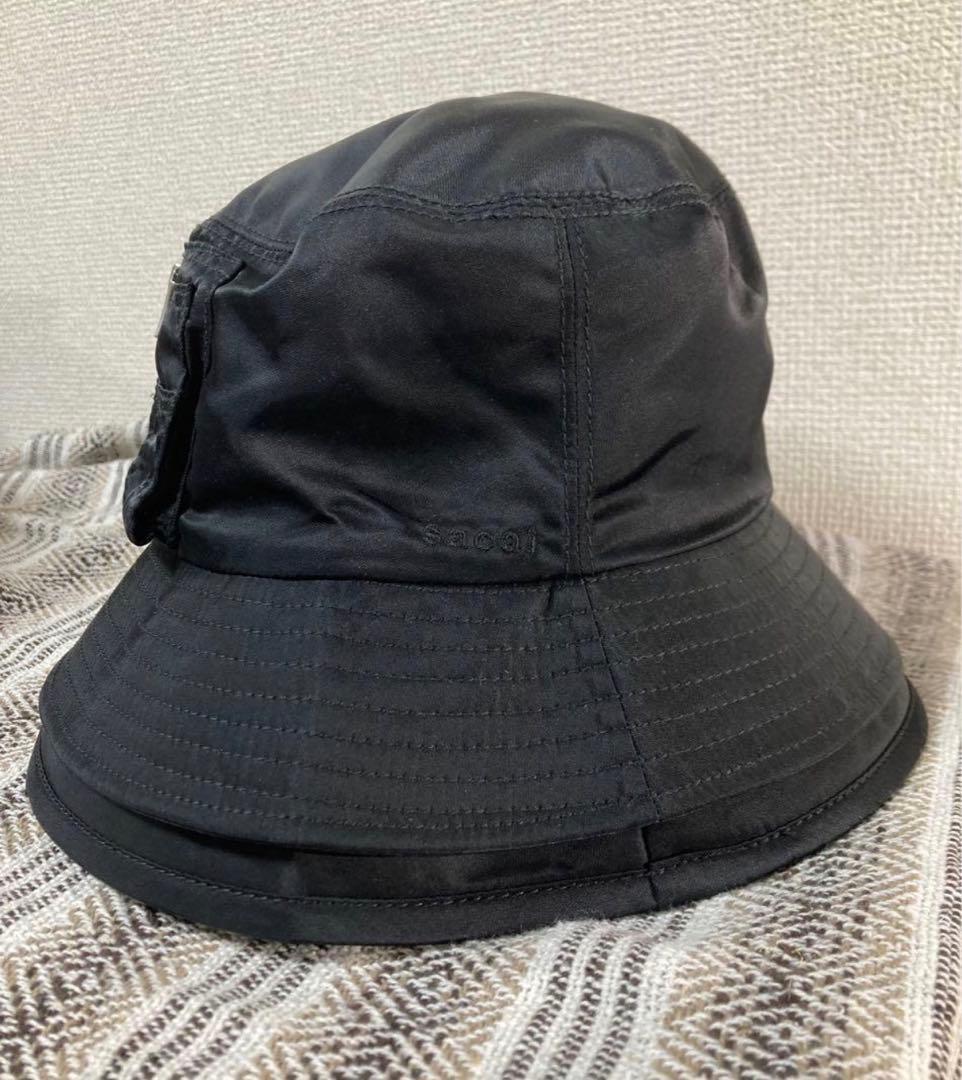 sacai ナイロン ポケットダブルプリム バケット ハット