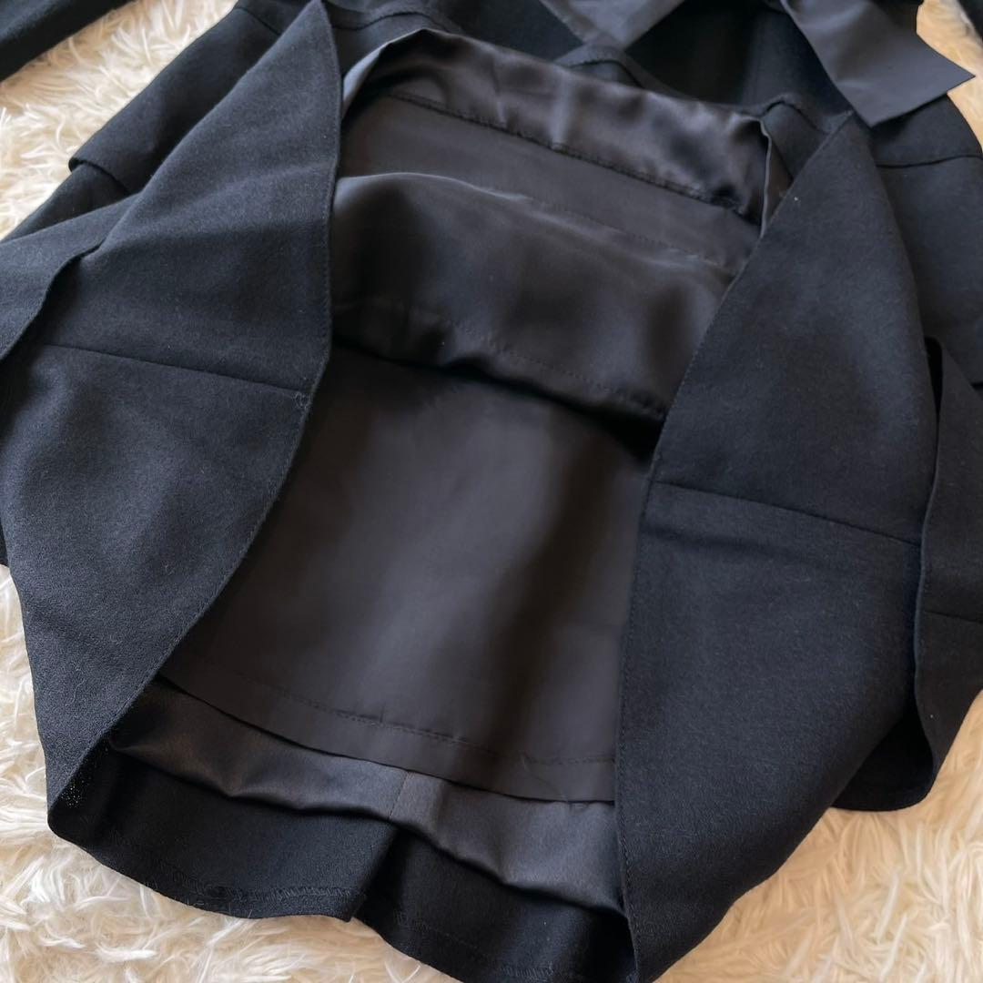 極美品 M'S GRACY ウール ティアード ワンピース ブラック 36