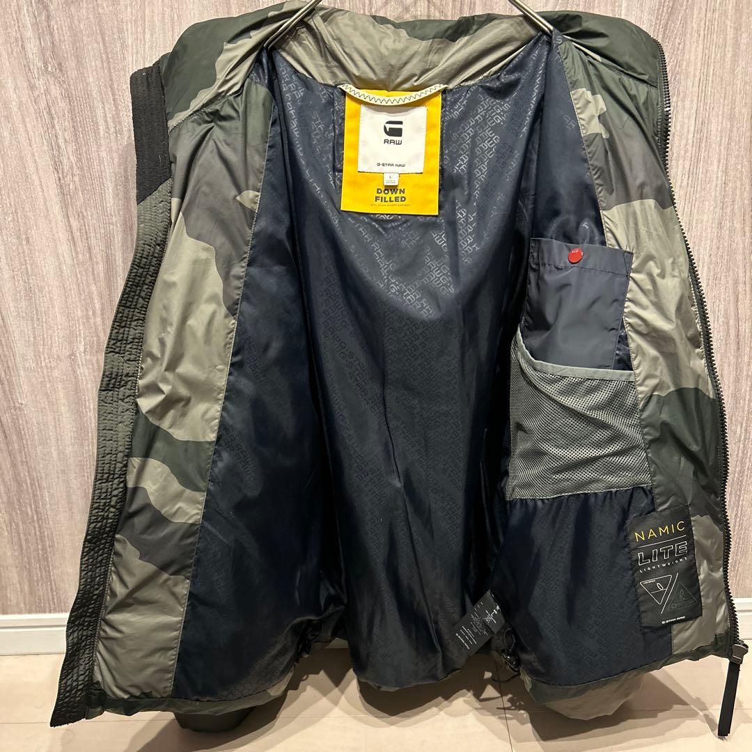 【美品】G-STAR RAW 高級ダウンジャケット カモフラージュ柄 古着 L
