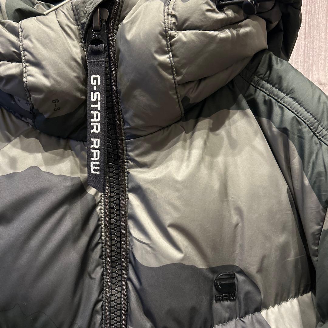 【美品】G-STAR RAW 高級ダウンジャケット カモフラージュ柄 古着 L