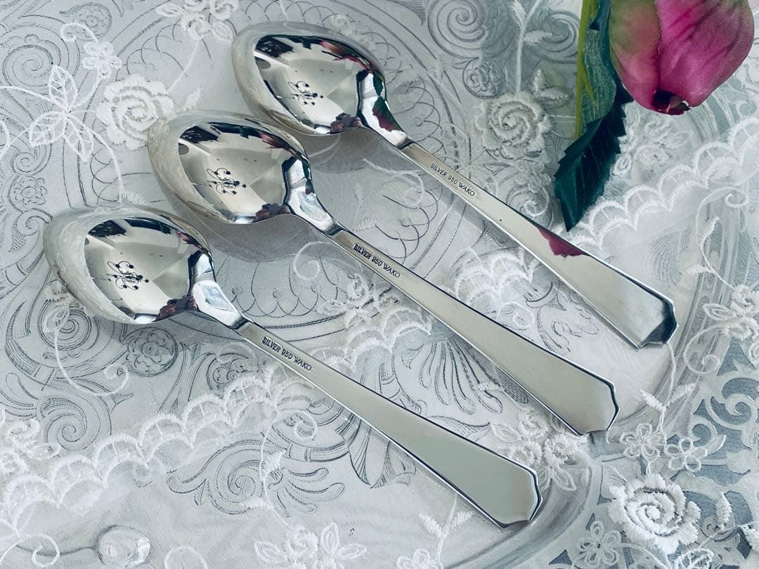 ブリタニアシルバー950/1000　銀座和光のティースプーン　3本