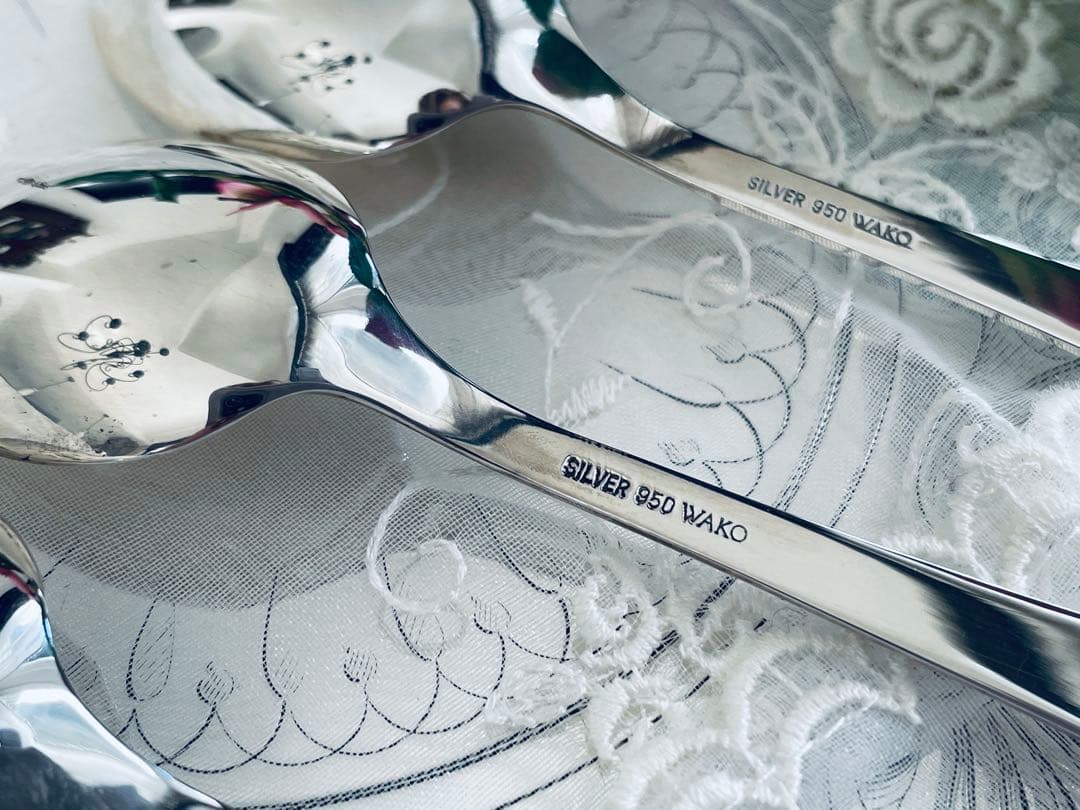 ブリタニアシルバー950/1000　銀座和光のティースプーン　3本