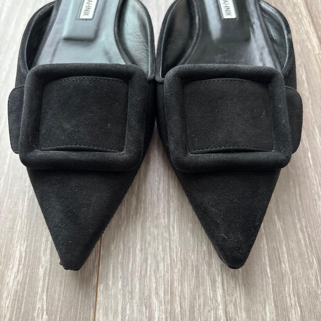 マノロブラニク メイセール フラット　ブラック　38