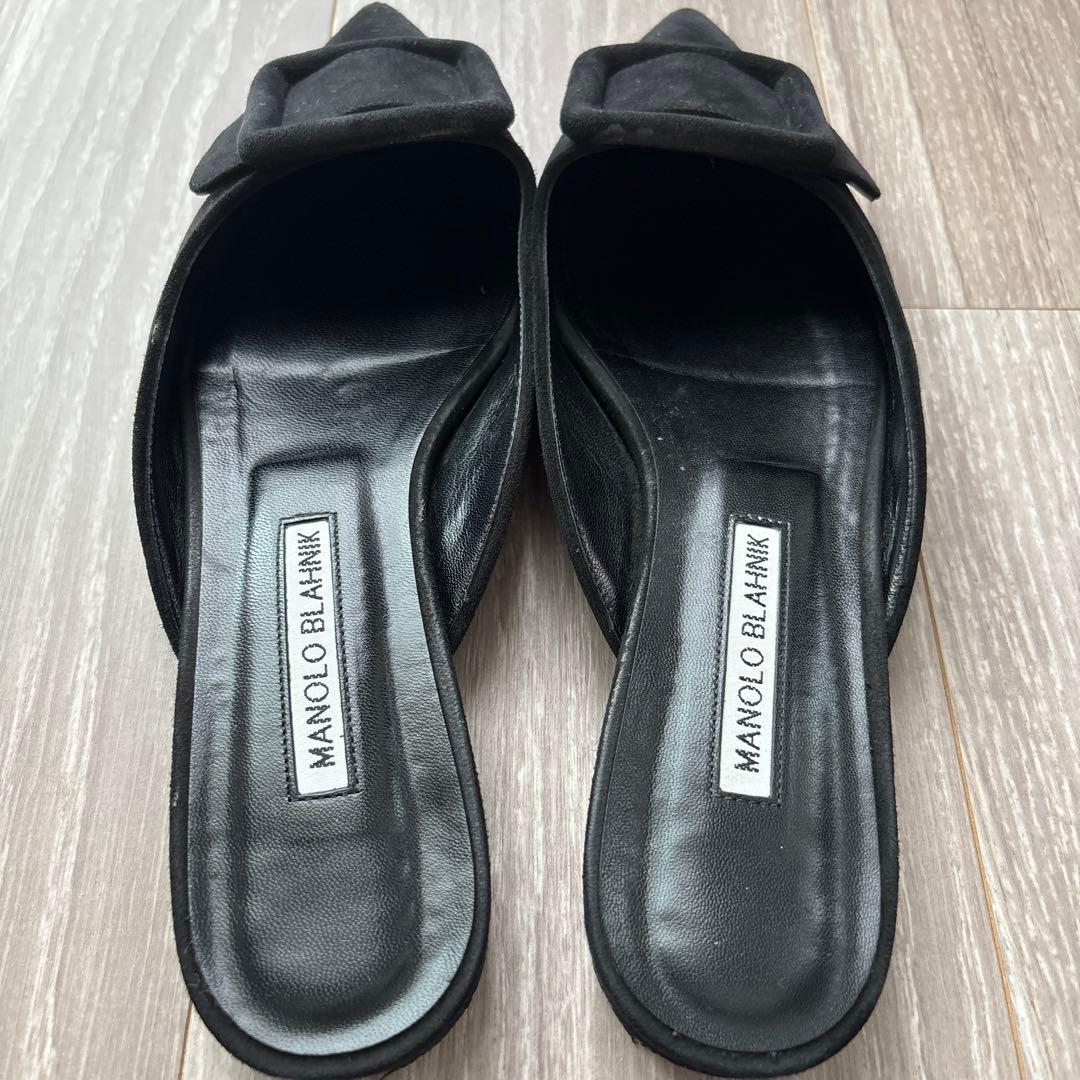 マノロブラニク メイセール フラット　ブラック　38