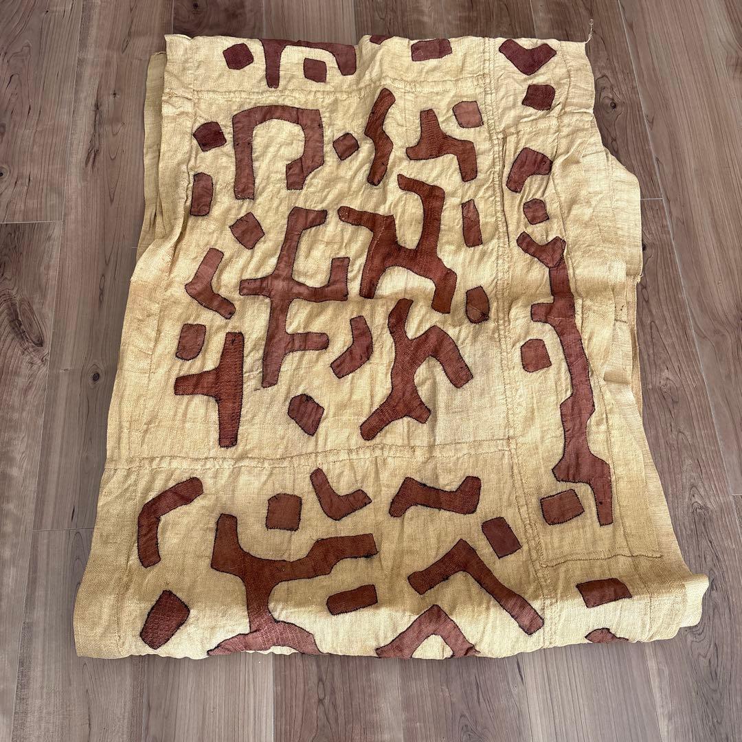 アフリカ　アンティーク　パッチワーク　ラフィア