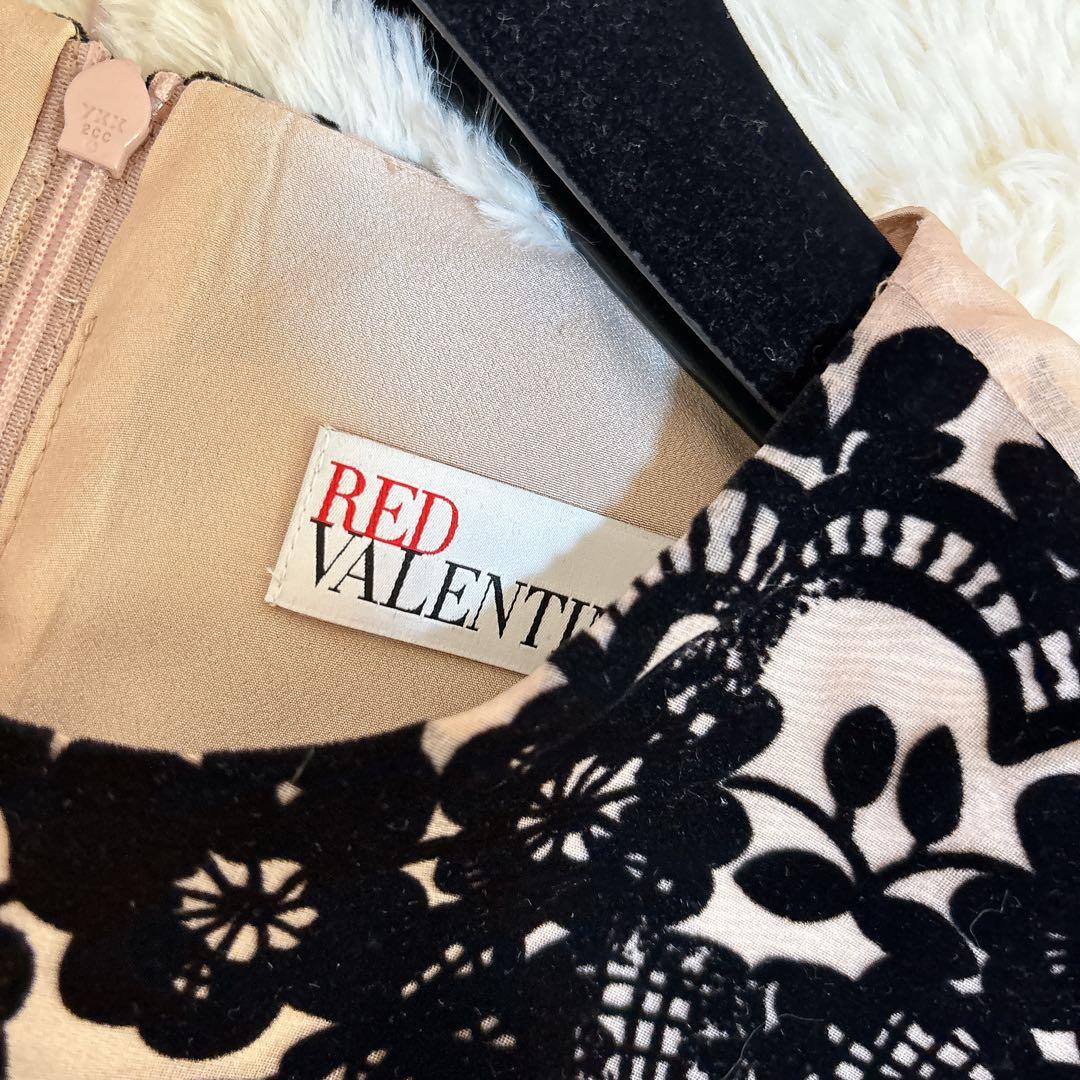 希少☆レッドヴァレンティノ シルク100% レース フラワー ワンピース