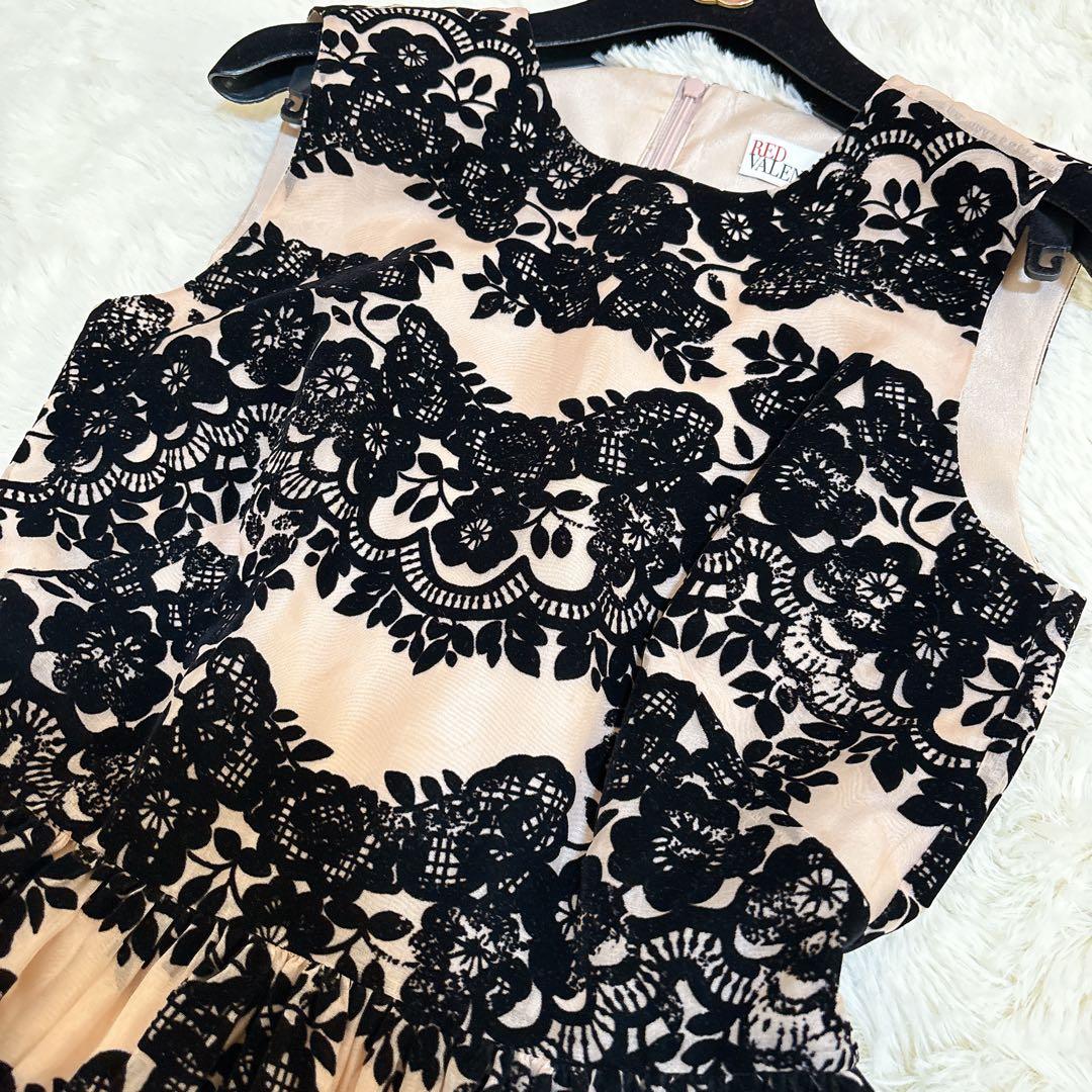 希少☆レッドヴァレンティノ シルク100% レース フラワー ワンピース