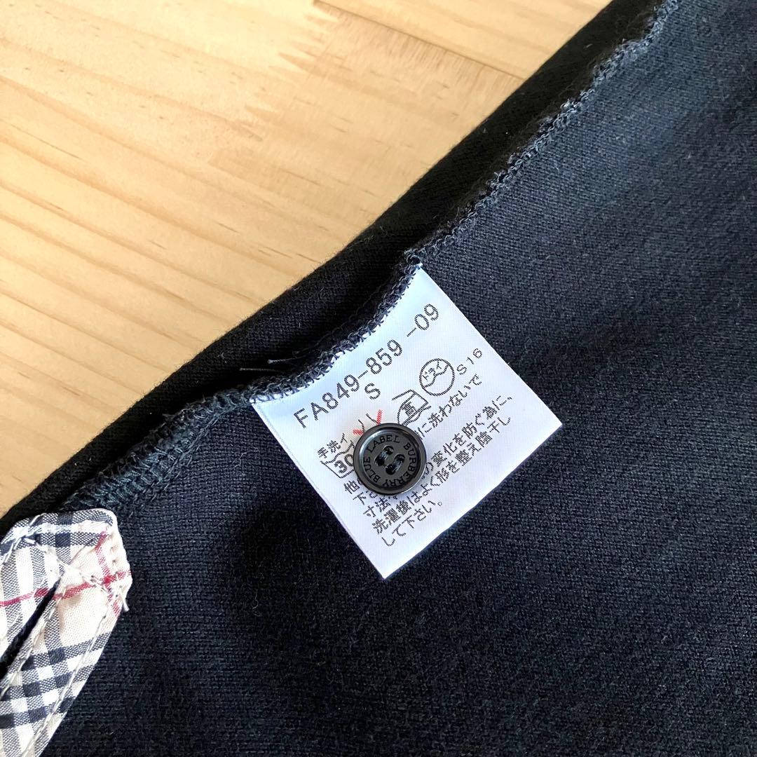 美品 バーバリー ポロシャツ S チェック 黒 無地 三陽商会 日本製