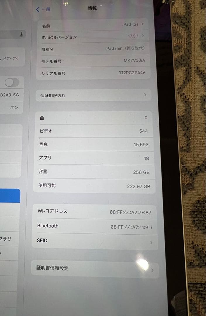 (美品) iPad Mini6 第6世代WiFi 256GB