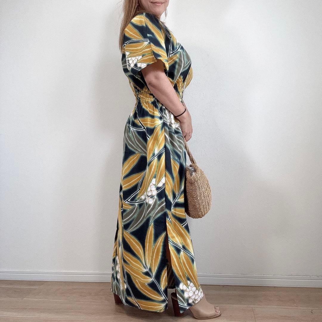 リメイク　本染　浴衣　オリジナル　ワンピ　ハンドメイド　ロング　コーマ