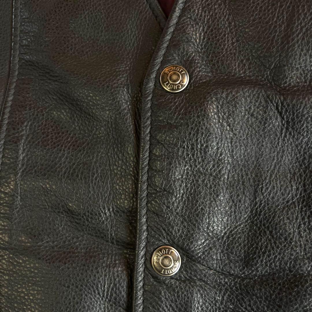 USA製！！【Schott N.Y.C. ショット】レザーベスト 本革ブラック