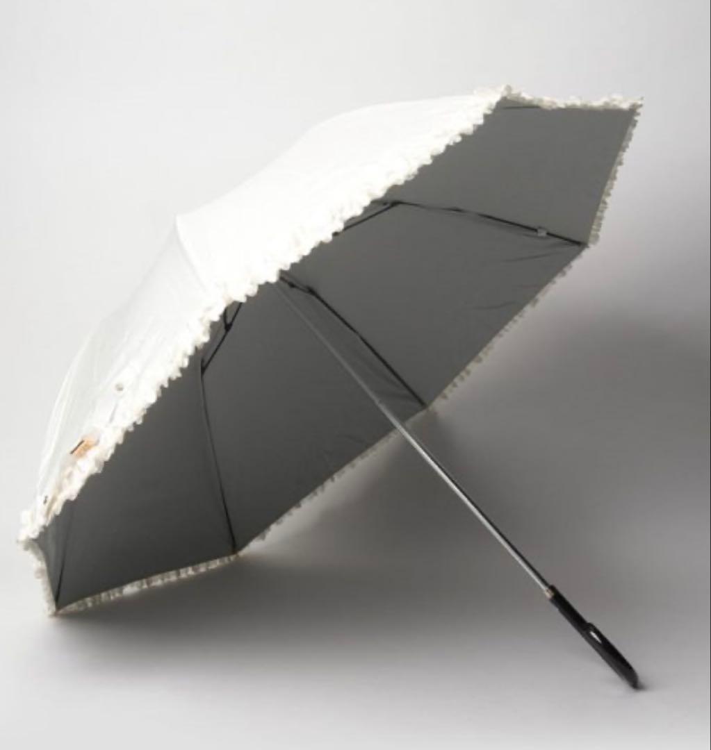 【新品】ランバンオンブルー　日傘　晴雨兼用　折りたたみ日傘　ドビーフリル　大きめ