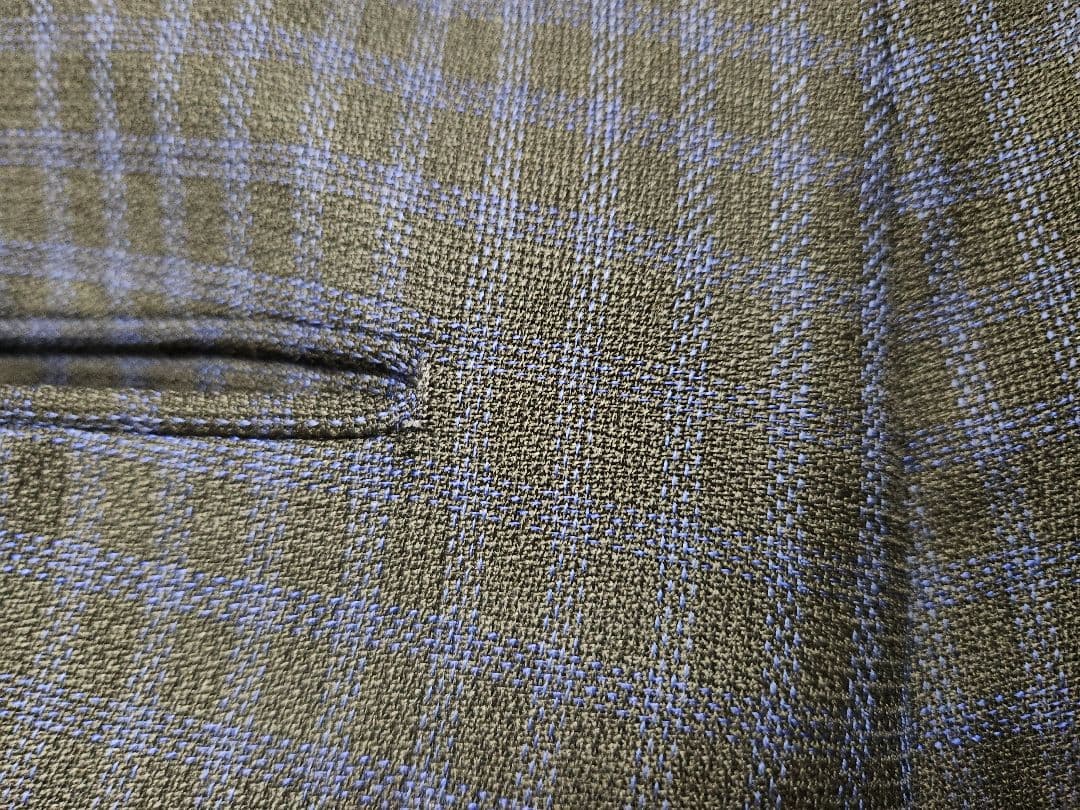 じ*ら様 トゥモローランド　メンズ　スーツ　濃紺ブルー×ブラック　チェック