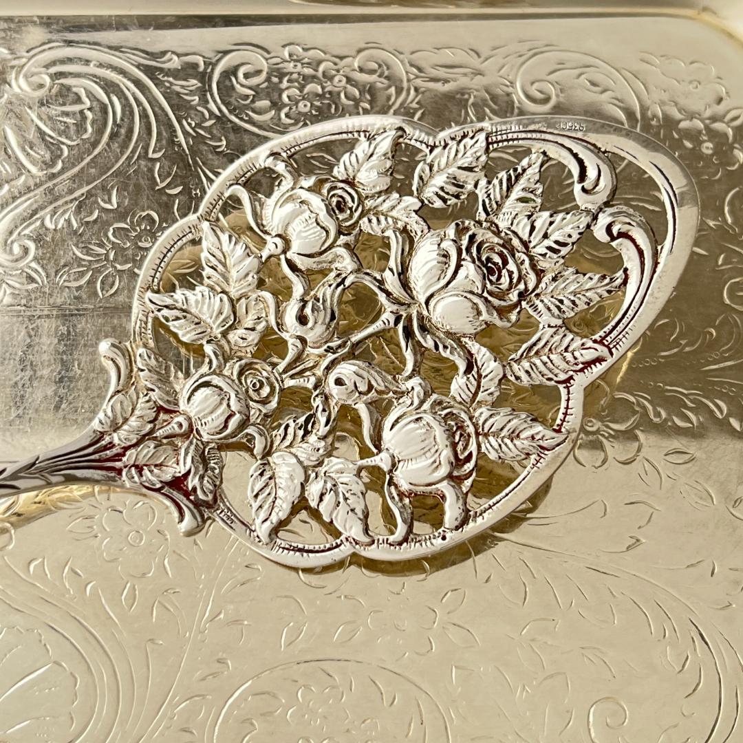 【Christoph Bach】 薔薇の透かしのケーキサーバー【純銀】