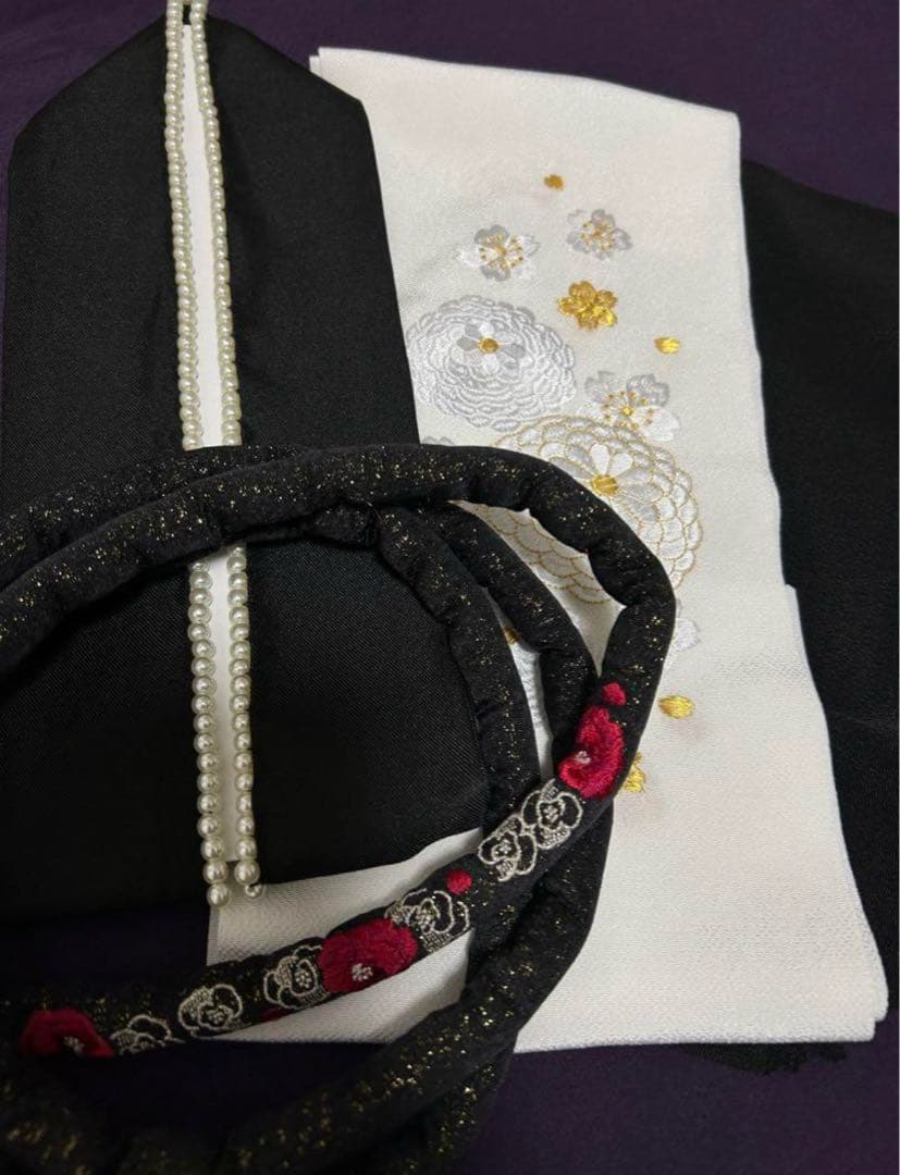 レトロモダン　オレンジ小町　豪華成人式振袖８点フルセット　正絹　髪飾り・ピアス付