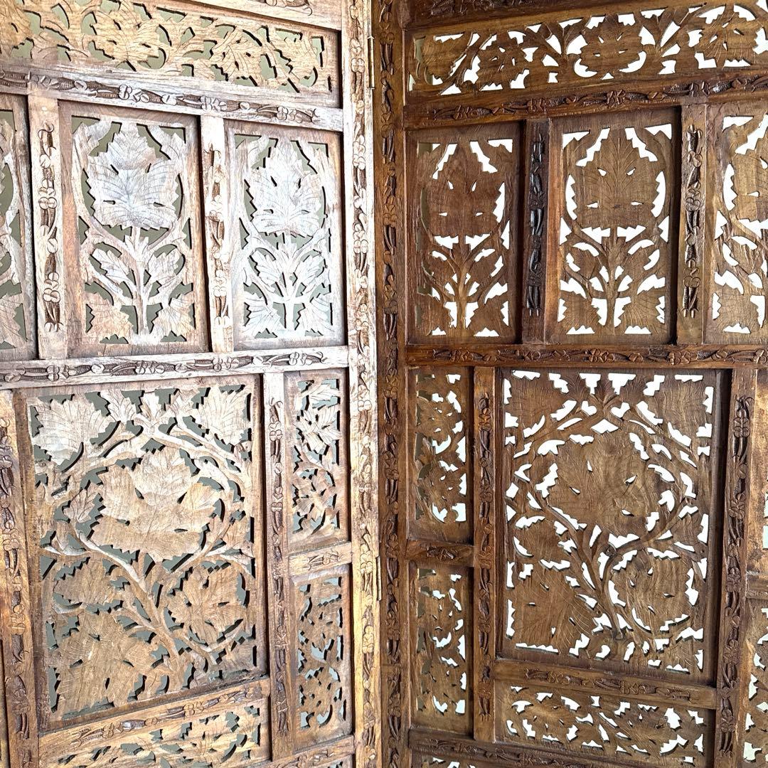 【再度出品】⭐︎アジアン⭐︎衝立⭐︎木製彫刻⭐︎パーティション⭐︎