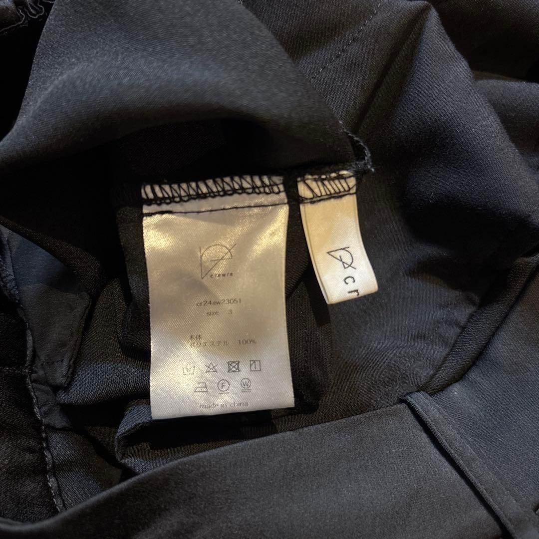 crewre クルーレ　ブラック カーゴサテンパンツ