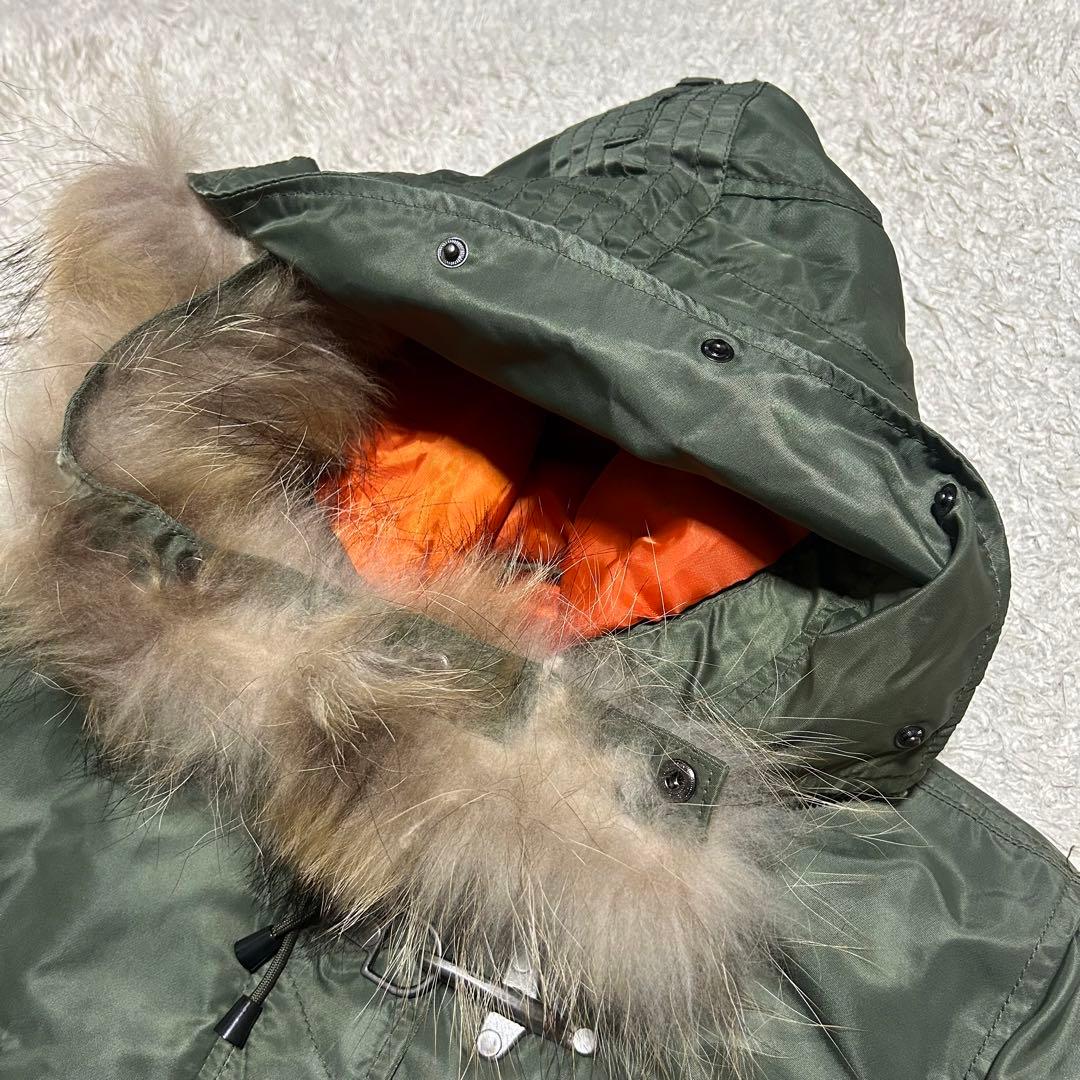 AVIREX ファイヤーマンN-3Bフライトジャケットモッズコート カーキ L