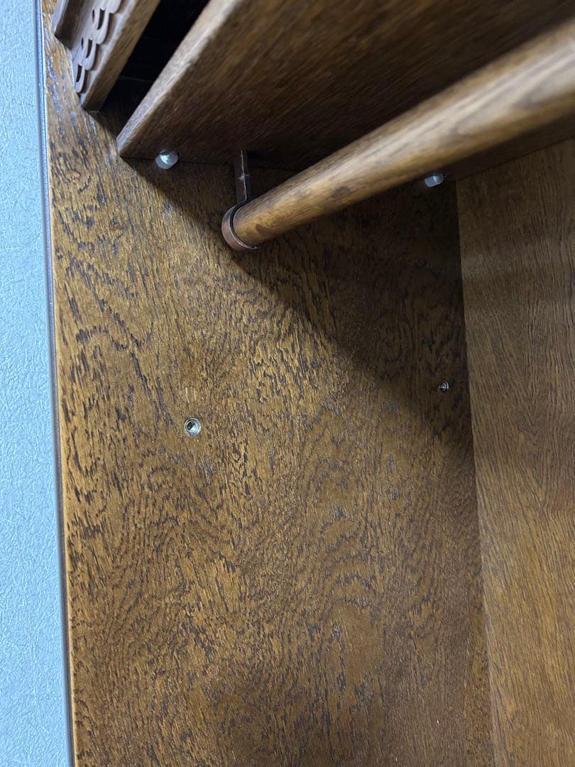 オープンクローゼット ダークブラウン 洋服吊りタンス ハンガーラック 引き出し２