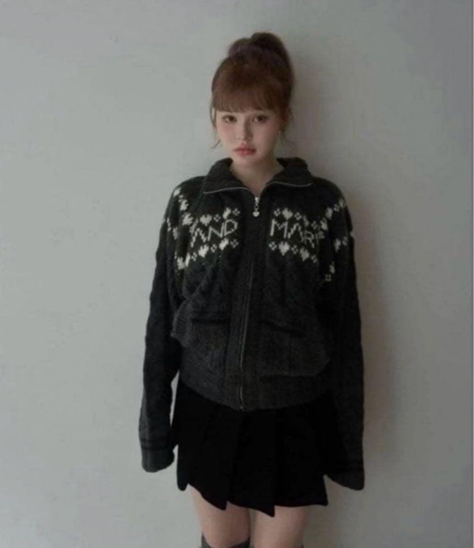 andmary Mary knit cowichan グレー