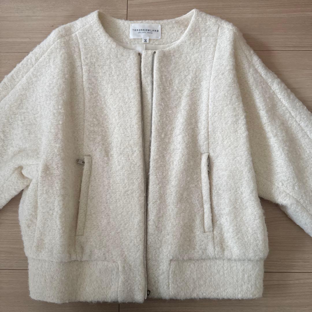 TOMORROWLAND ノーカラージャケット アイボリー