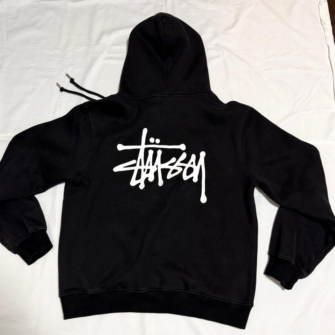 Stussy 黒 パーカー フード付き