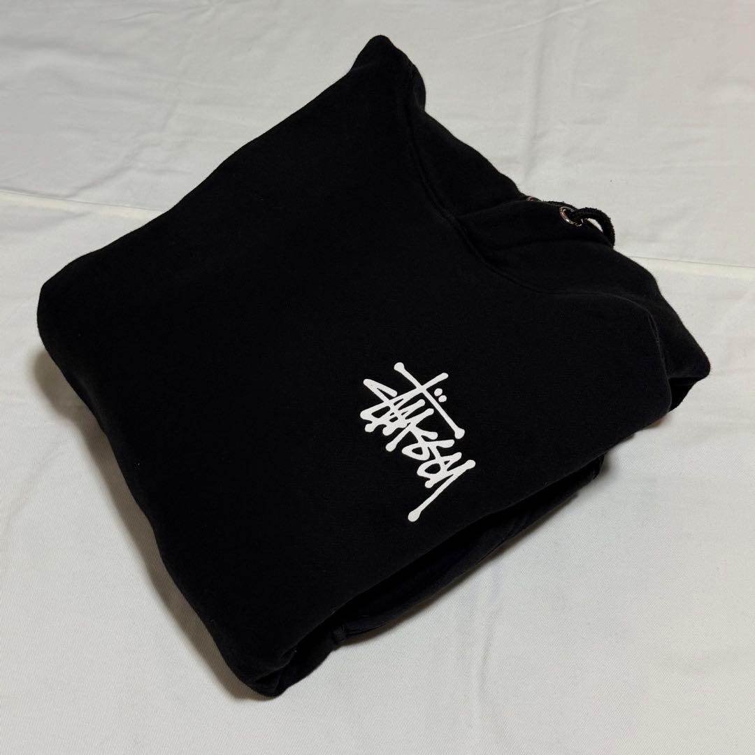 Stussy 黒 パーカー フード付き