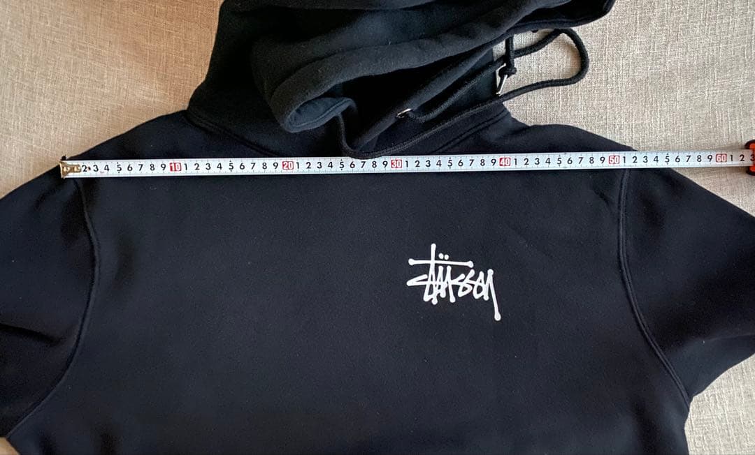 Stussy 黒 パーカー フード付き