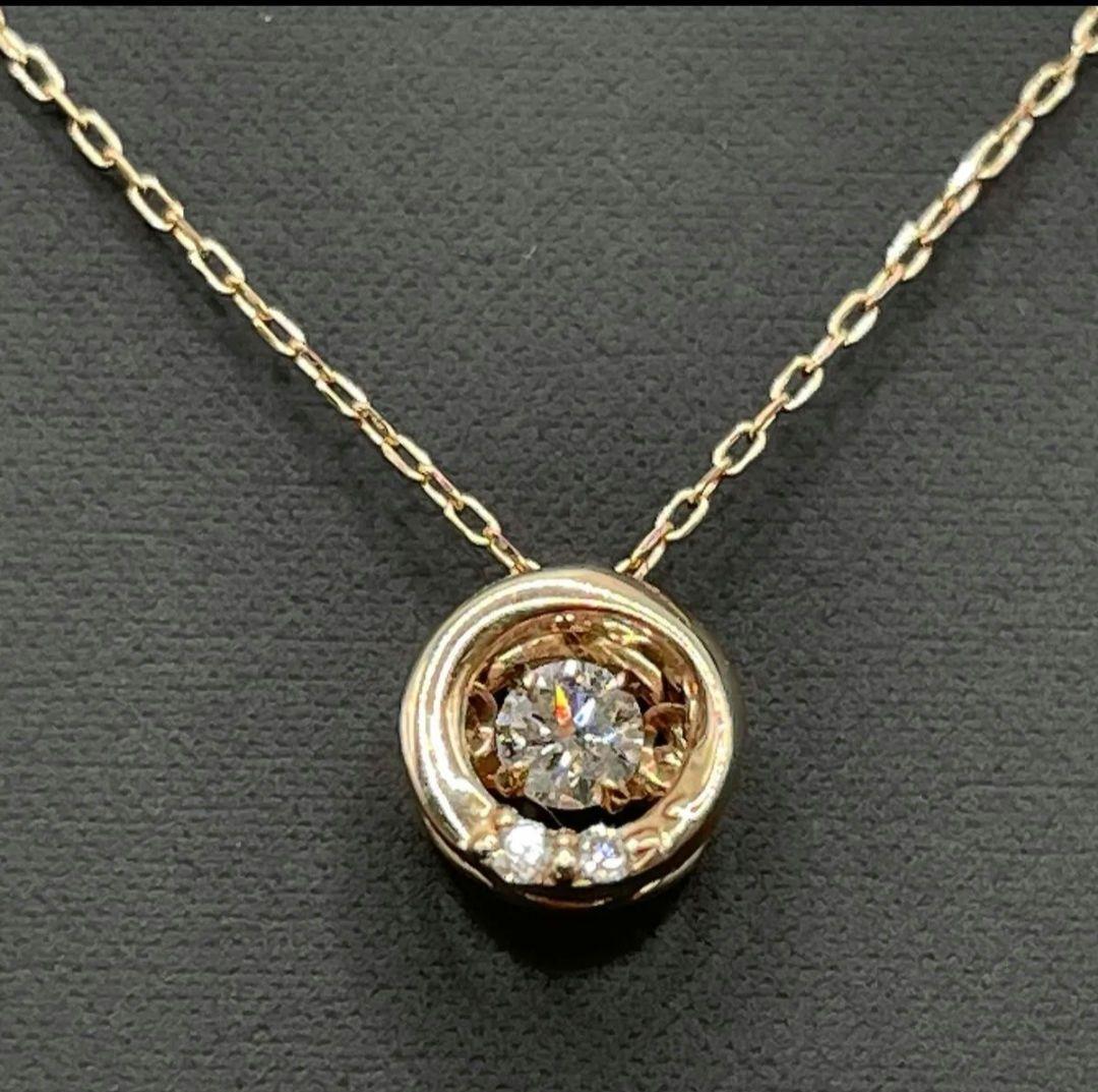 ダンシングダイヤモンド ネックレス K18PG ピンクゴールド