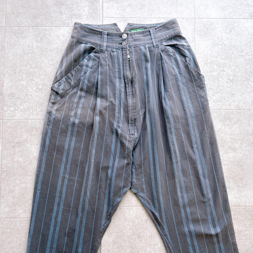 ヴィヴィアンウエストウッドレッドレーベル オーブ刺繍 ストライプ サルエルパンツ