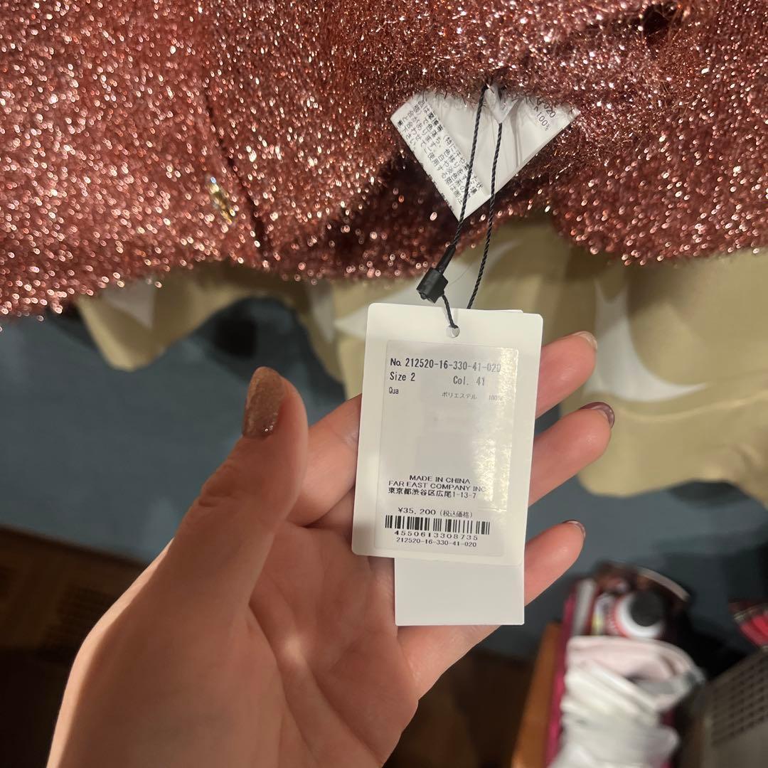 【LOULOU WILLOUGHBY】フィルムラメミドルカーディガン