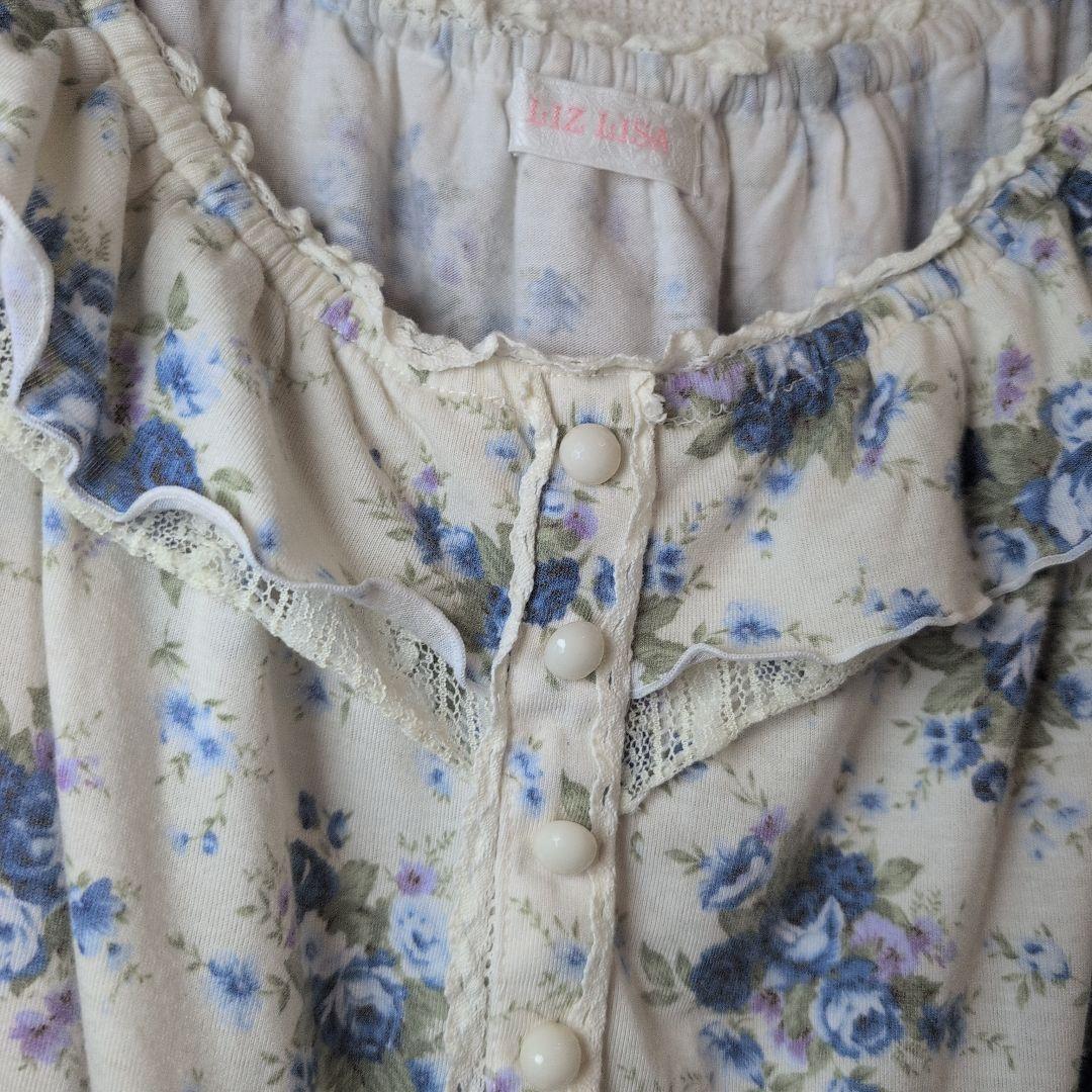 ♡LIZLISA♡flower 平成ギャル リズリサレース編み上げ花柄トップス