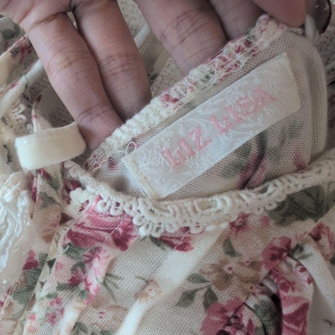 ♡LIZLISA♡flower 平成ギャル リズリサレース編み上げ花柄トップス