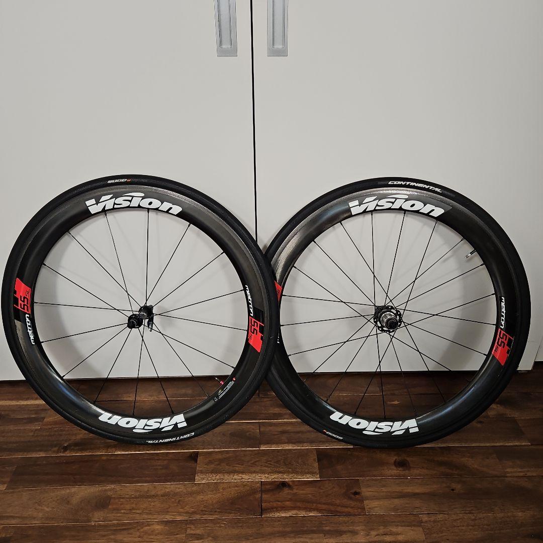 Vision metron55SLリムブレーキ用クリンチャーカーボンホイール前後