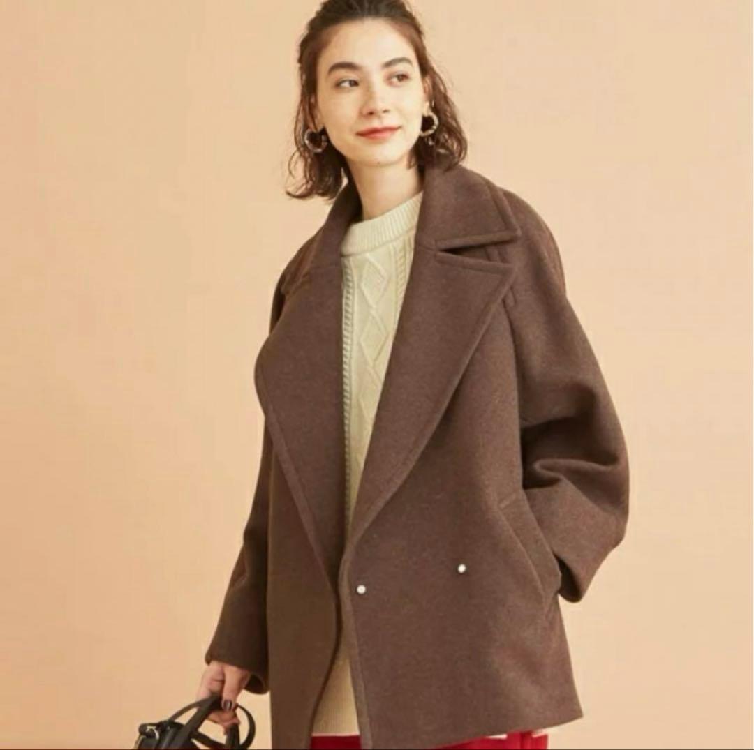 《美品》BEAUTY&YOUTH ダブルブレストコート S ブラウン