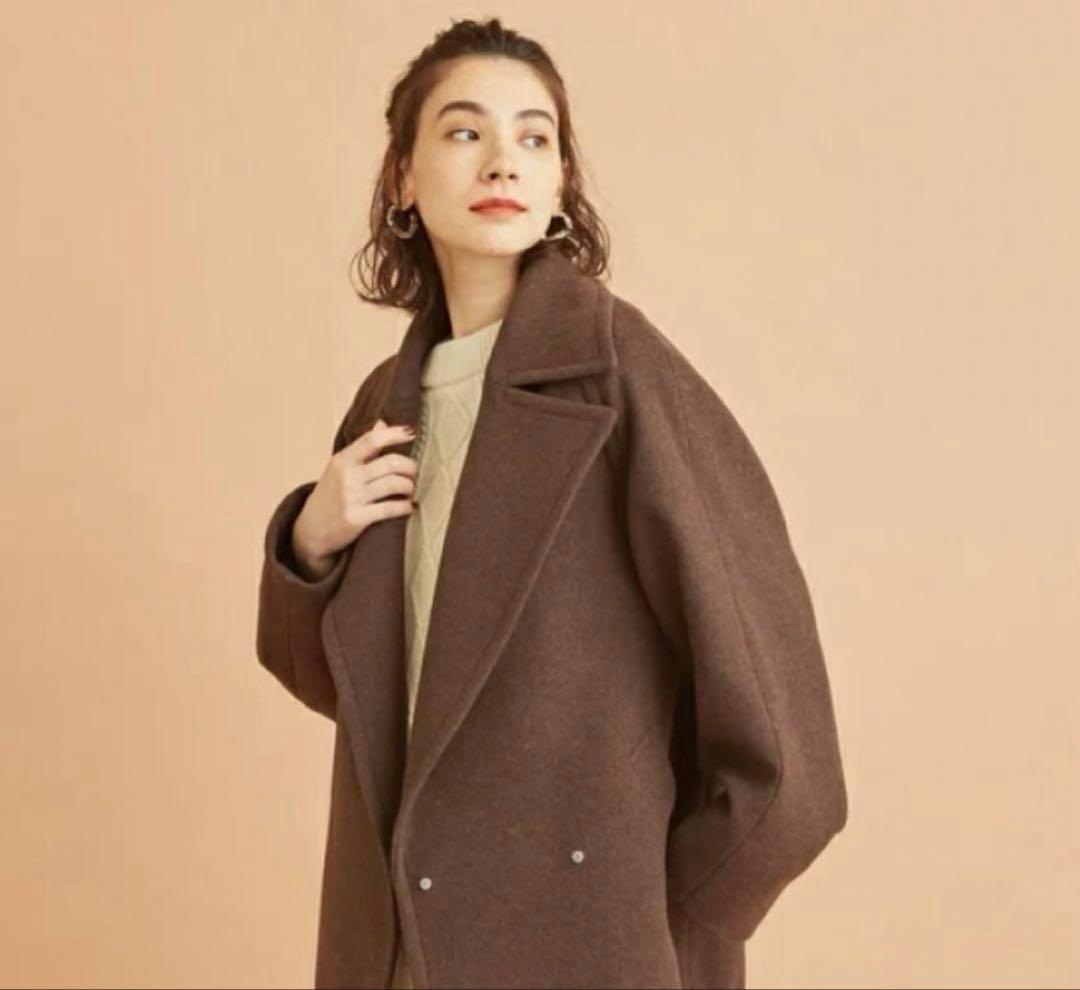 《美品》BEAUTY&YOUTH ダブルブレストコート S ブラウン