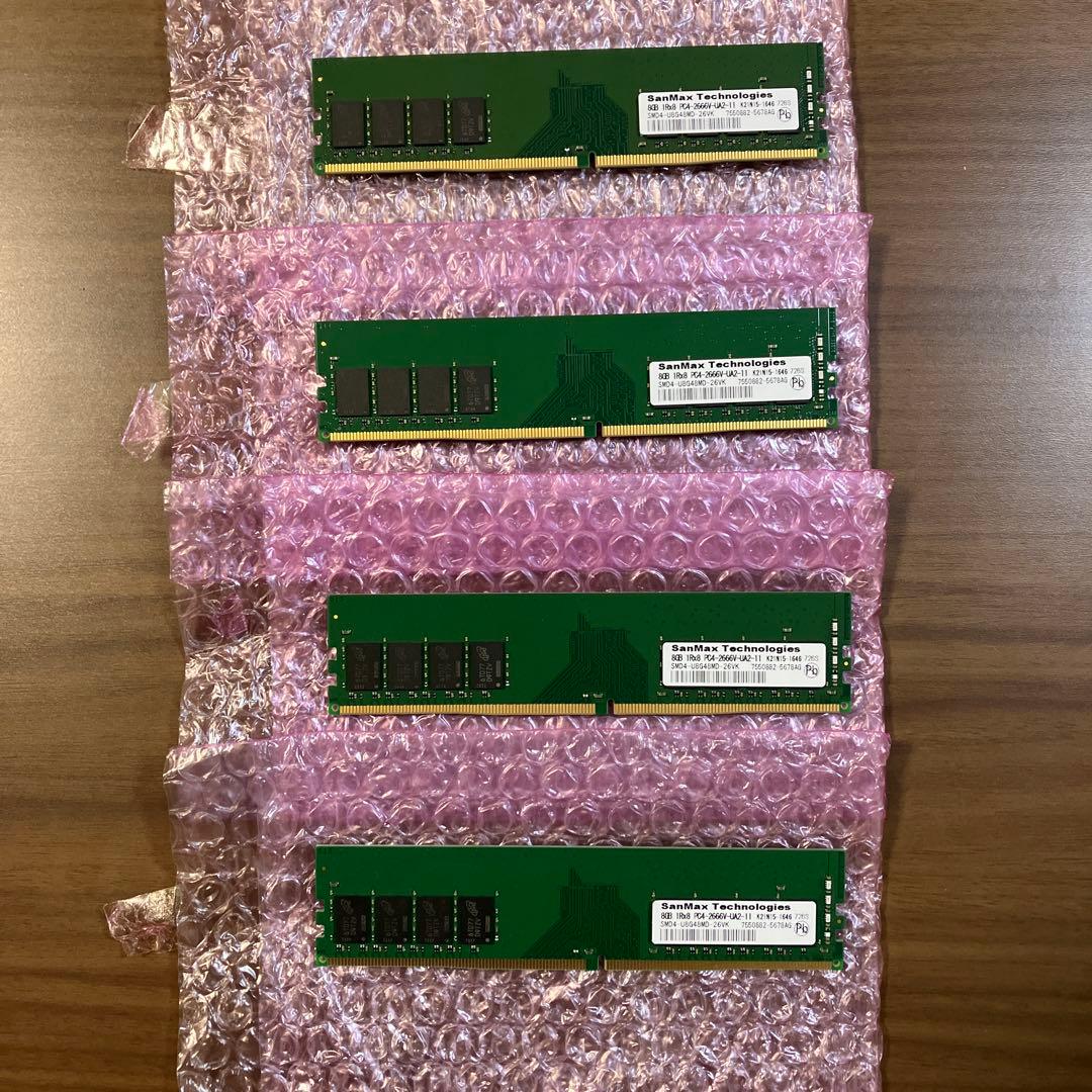 SanMax DDR4 8GB CL19 メモリモジュール 4枚セット