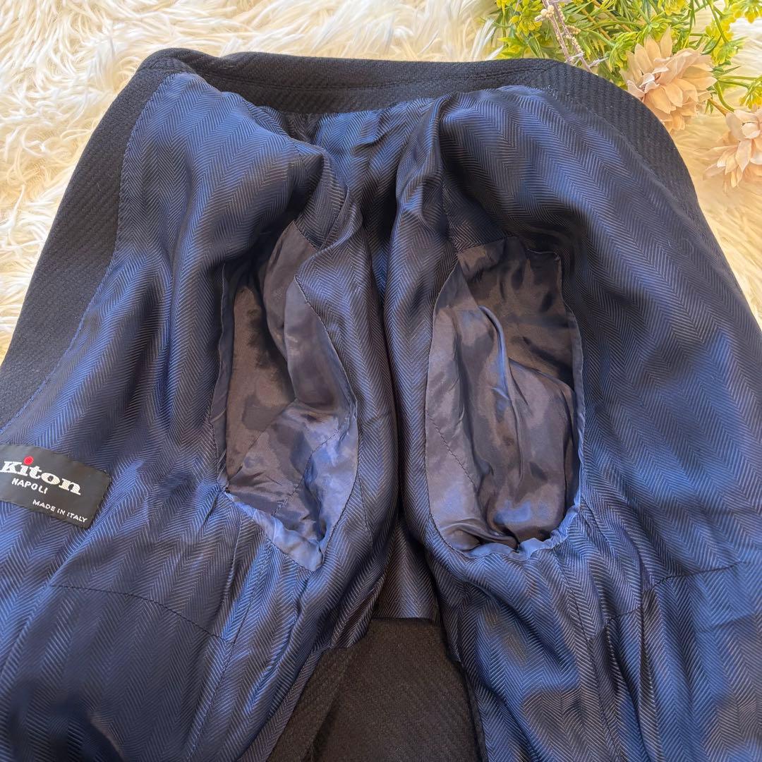 【Kiton】カシミヤ100% テーラードジャケット 38 ブラック イタリア製