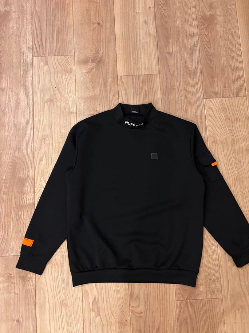 ラフロッグ　バックフレームロゴモックネックシャツ　ブラック　新品