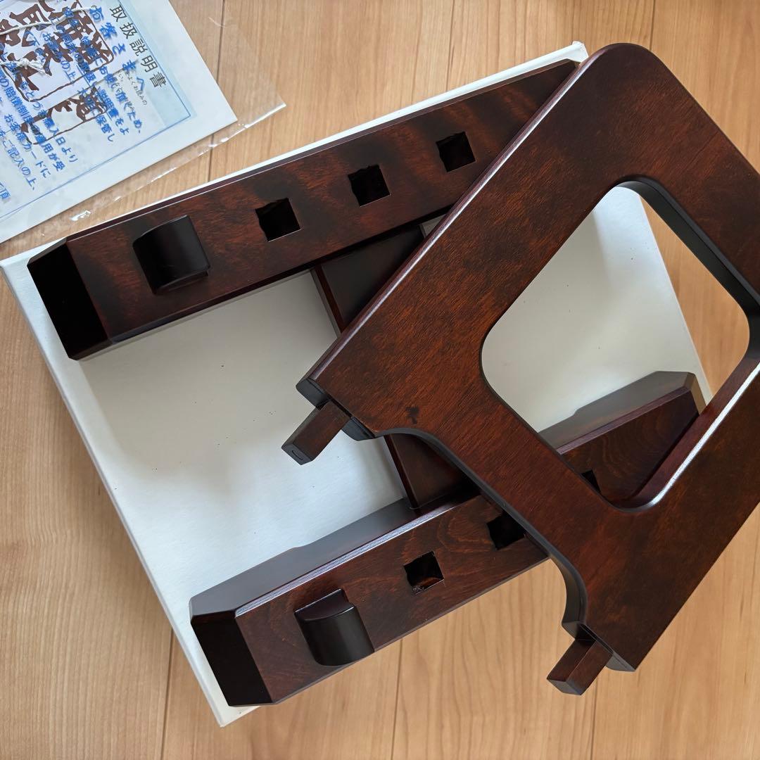 レア未使用★北海道民芸家具 皿立て 額立て　大サイズ　木製 プレートスタンド❷